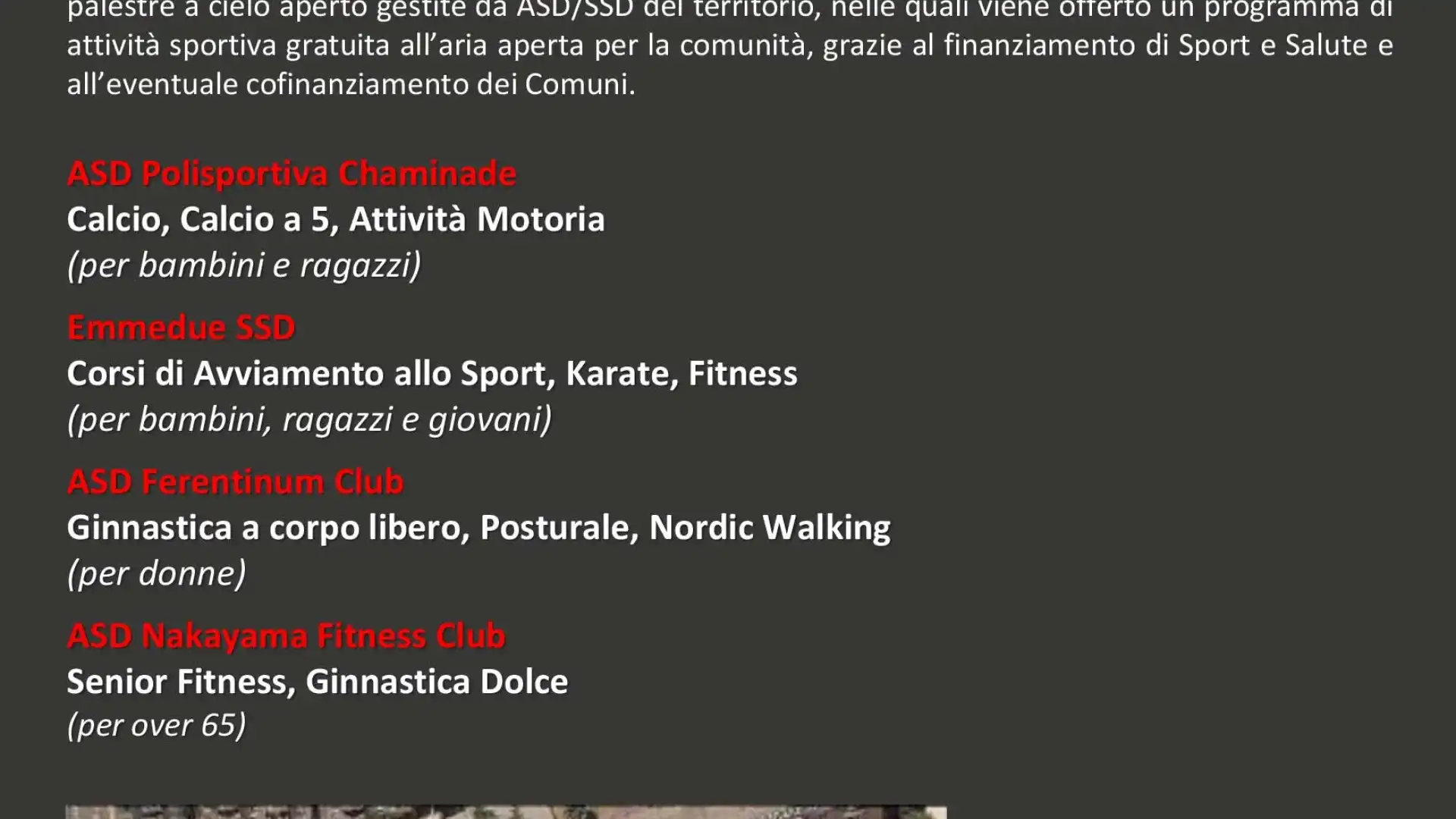 Sport nei Parchi le attività del mese di settembre a Campobasso.